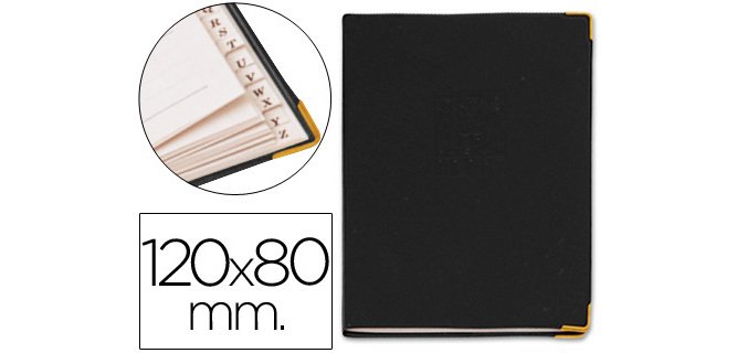 Listin telefonico q-connect tapa flexible con cantonera dorada 120x80 mm