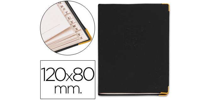 Listin telefonico q-connect tapa flexible con cantonera dorada 120x80 mm