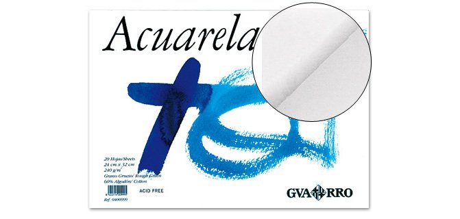 Bloc dibujo acuarela din a3 encolado 32.5x46 cm 20 h de 240 gr/m2