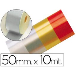 Cinta fantasia 10 mt x 50 mm plata