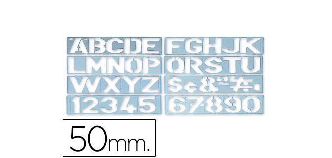 Plantilla liderpapel rotulacion 1700 letras y numeros 50 mm