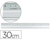 Regla q-connect metalica aluminio 30 cm