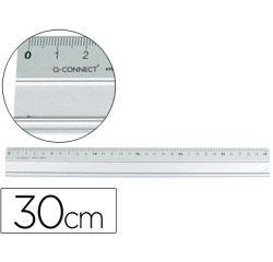 Regla q-connect metalica aluminio 30 cm
