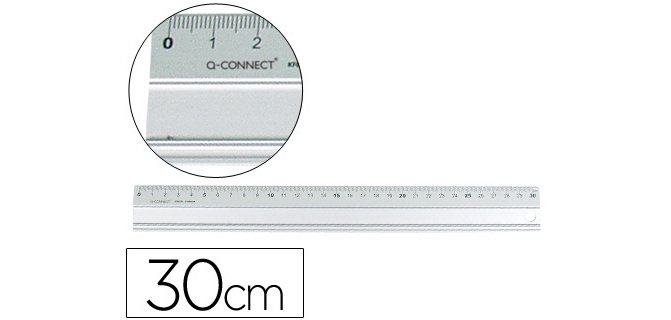 Regla q-connect metalica aluminio 30 cm