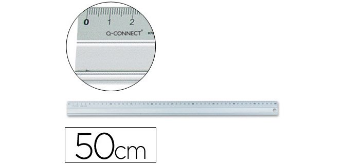Regla q-connect metalica aluminio 50 cm