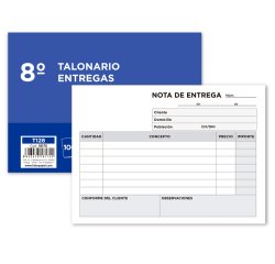 Talonario liderpapel entregas 8º original t128 apaisado