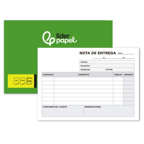 Talonario liderpapel entregas cuarto original t129 apaisado