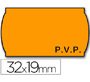 Etiquetas meto onduladas 32x19 mm pvp adh.2 fluor naranja rollo 1000 etiquetas