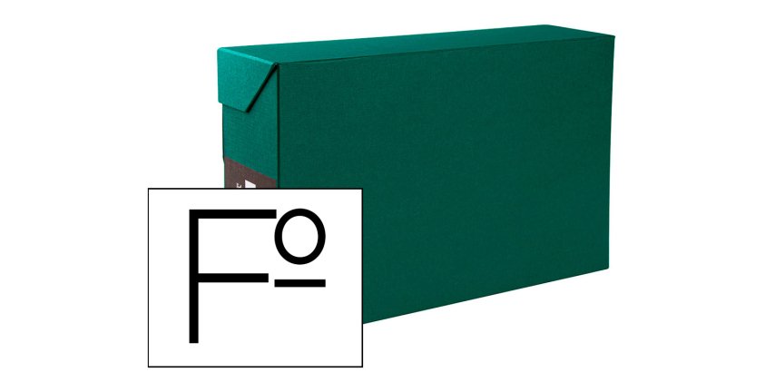 Caja transferencia liderpapel folio lomo 118 mm color verde 390x118x260 mm