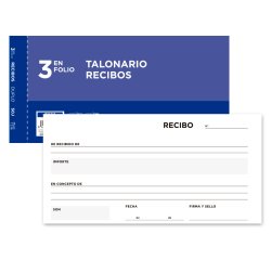 Talonario liderpapel recibos 3/fº original y copia t236 sin matriz