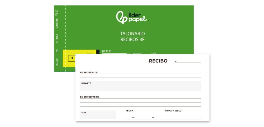 Talonario liderpapel recibos 3/fº original y copia t236 sin matriz