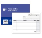 Talonario liderpapel facturas 8º original y copia t247 apaisado sin i.v.a