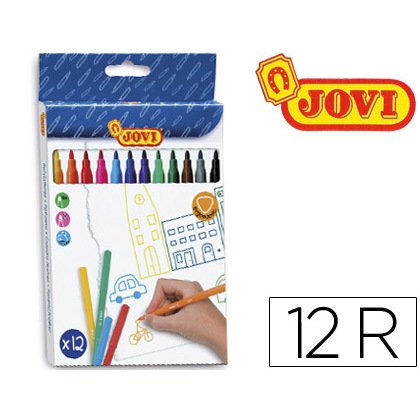 Rotulador jovi slim caja de 12 unidades colores surtidos