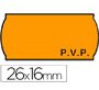 Etiquetas meto onduladas 26x16 mm pvp adh.2 fluor naranja rollo 1200 etiquetas