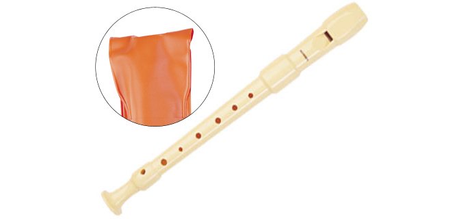 Flauta hohner 9516 dos piezas desmontable color marfil funda naranja