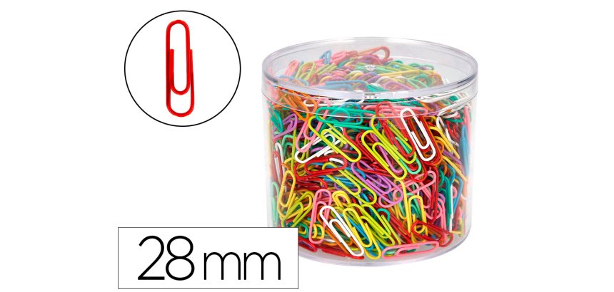 Clips colores liderpapel bote 1000 unidades colores surtidos