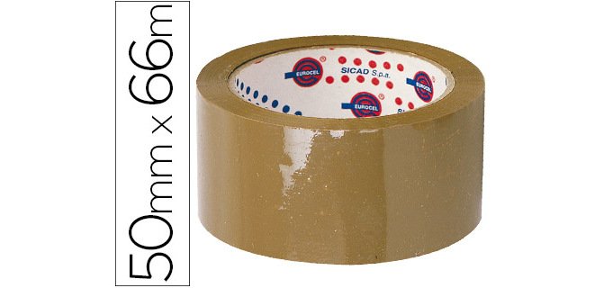 Cinta adhesiva polipropileno 46 micras havana eurocel 66 m x 50 mm