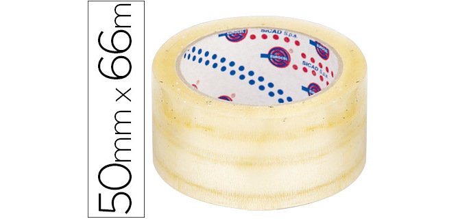 Cinta adhesiva polipropileno 46 micras transparente Eurocel 66 mt x 50 mm