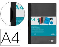 Carpeta liderpapel dossier A4 30 hojas pinza lateral de plástico deslizante polipropileno