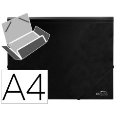 Carpeta liderpapel gomas tres solapas polipropileno din a4 color negro opaco