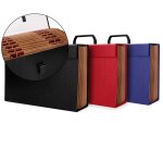 Maletin liderpapel con fuelle y asa carton forrado 19 departamentos 255x390x120 mm colores surtidos