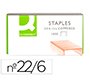 Grapas q-connect nº 22/6 24/6 cobreadas caja de 1000 unidades