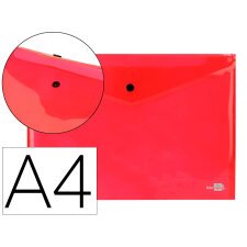 Carpeta liderpapel dossier broche 34040 polipropileno din a4 roja transparente 50 hojas