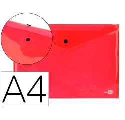 Carpeta liderpapel dossier broche 34040 polipropileno din a4 roja transparente 50 hojas