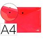 Carpeta liderpapel dossier broche 34040 polipropileno din a4 roja transparente 50 hojas