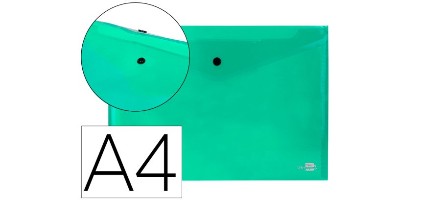 Carpeta liderpapel dossier broche 34043 polipropileno din a4 verde transparente 50 hojas