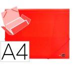 Carpeta liderpapel gomas tres solapas polipropileno din a4 color rojo translucido