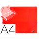 Carpeta liderpapel gomas tres solapas polipropileno din a4 color rojo translucido