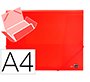 Carpeta liderpapel gomas tres solapas polipropileno din a4 color rojo translucido