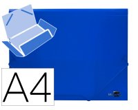 Carpeta liderpapel gomas tres solapas polipropileno din a4 color azul translucido