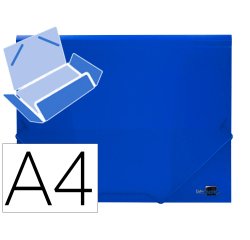 Carpeta liderpapel gomas tres solapas polipropileno din a4 color azul translucido