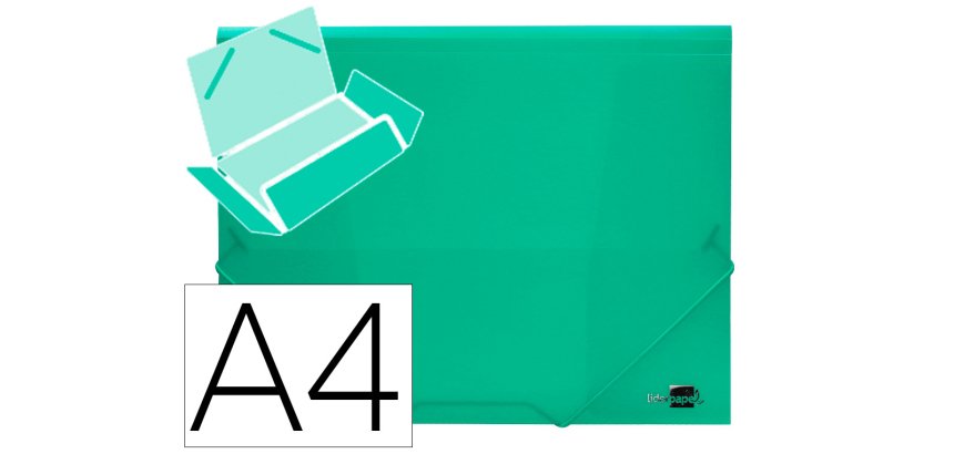 Carpeta liderpapel gomas solapas 34963 polipropileno din a4 verde translucido