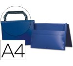 Carpeta liderpapel portadocumentos broche polipropileno din a4 azul con asa