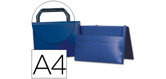 Carpeta liderpapel portadocumentos broche polipropileno din a4 azul con asa