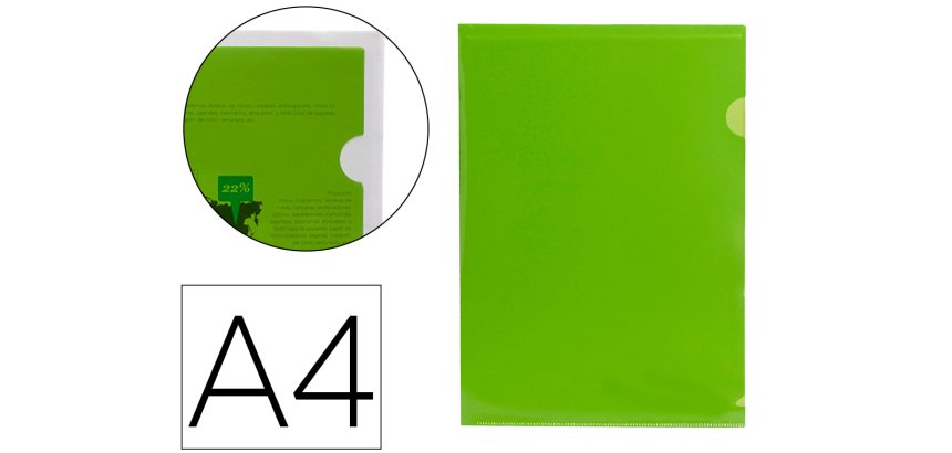 Carpeta liderpapel dossier uñero 44003 polipropileno din a4 verde 20 hojas