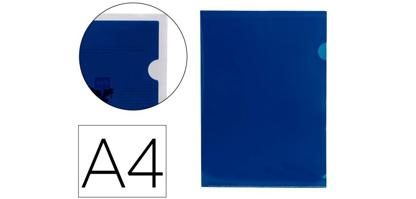 Carpeta liderpapel dossier uñero 44002 polipropileno din a4 azul 20 hojas
