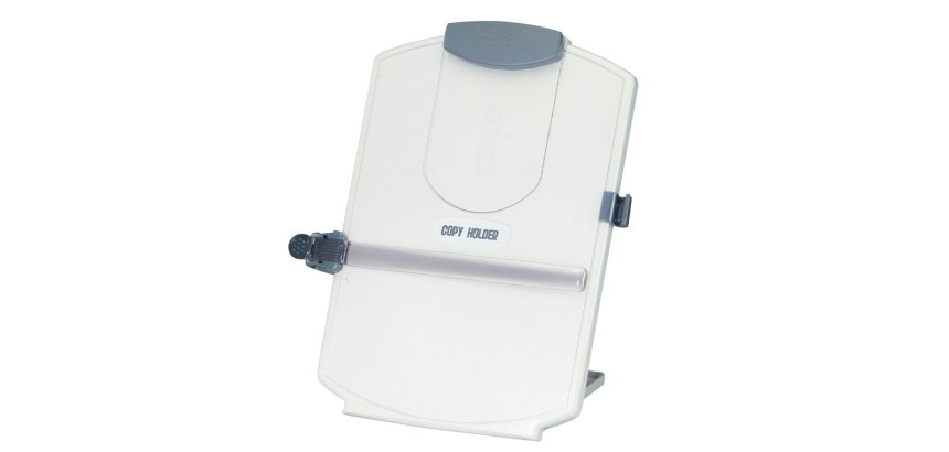 Atril para ordenador de sobremesa q-connect base regulable de plastico