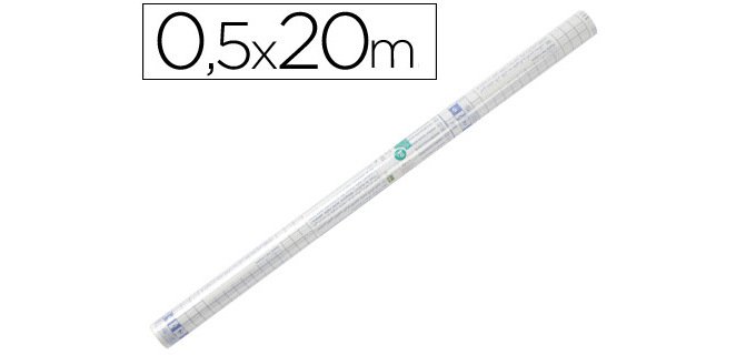 Rollo plastico adhesivo liderpapel 0.50x20 m 80 mc removible