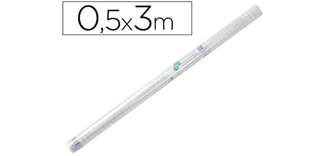 Rollo plástico adhesivo Liderpapel 0.50x3 mt 50 mc 