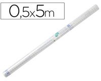 Rollo plastico adhesivo liderpapel 0.50x5 mt 50 mc forralibros removible