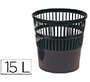 Papelera plastico q-connect 15 litros rejilla color negro 285x290 mm