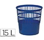 Papelera plastico q-connect 15 litros rejilla color azul 285x290 mm
