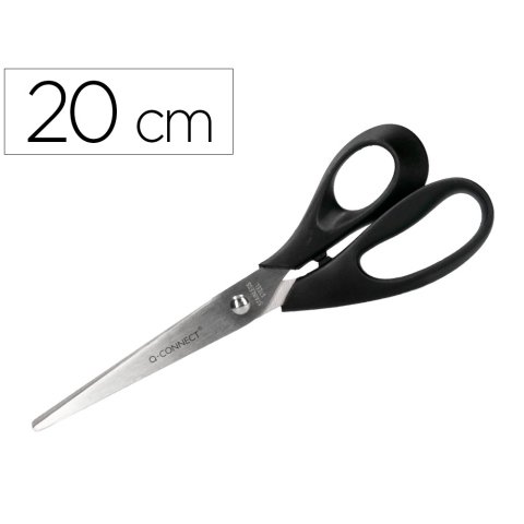 Tijera oficina q-connect inoxidable 8\" 20 cm en blister