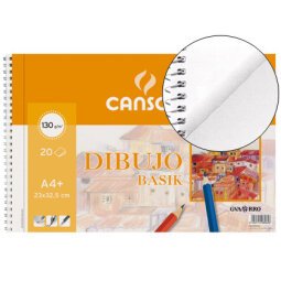 Bloc dibujo basik din a4+ espiral 23 x 32.5 cm 20 hojas microperforado 2 taladros