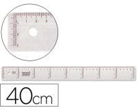 Regla liderpapel plastico cristal 40 cm