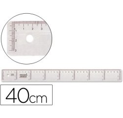 Regla liderpapel plastico cristal 40 cm